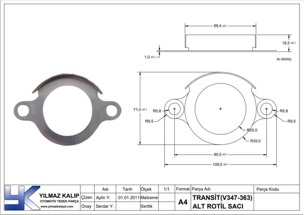TRANSİT (V347-363) ALT ROTİL SACI